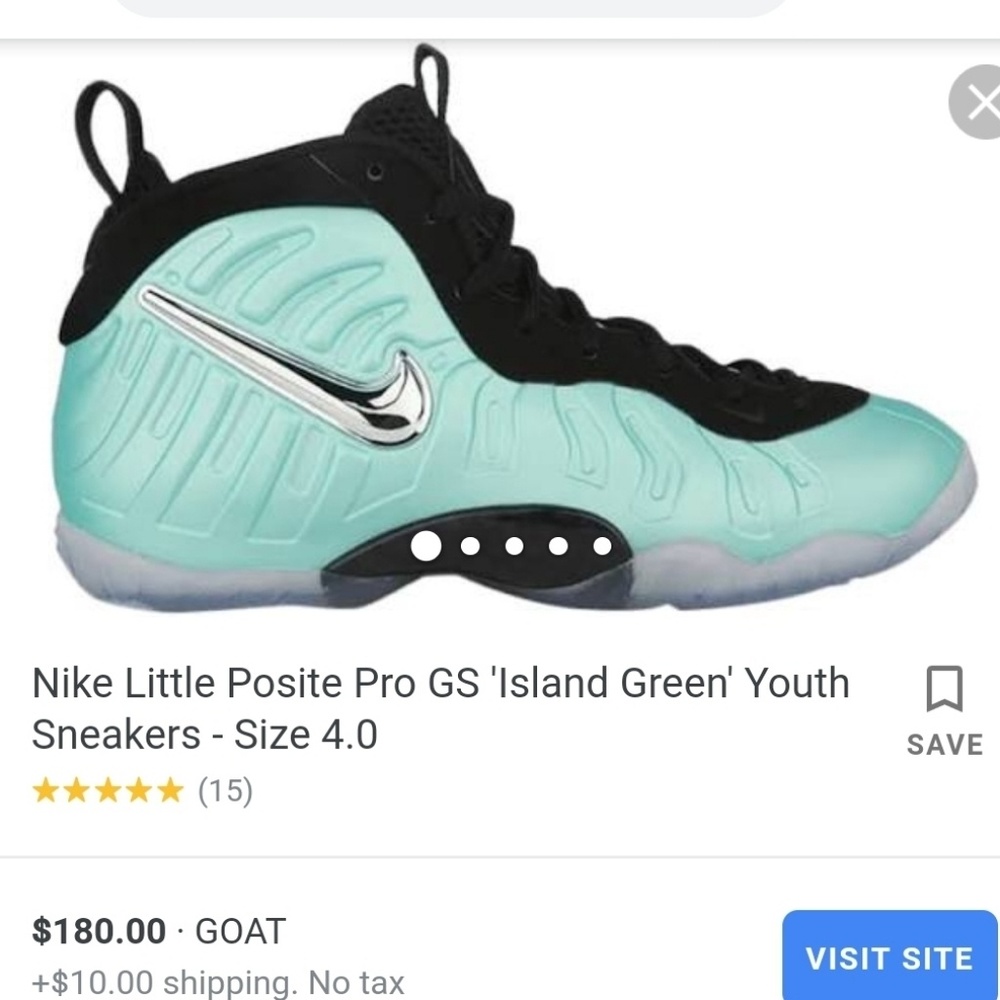 Nike Little foamposite pro "island green"